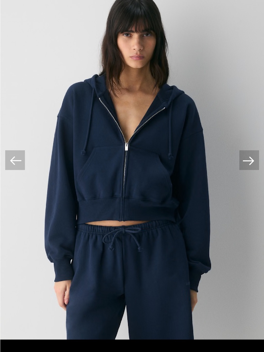 Nwt Aritzia Airy Terry Sweatfleece Boyfriend Boxy Zip Hoodie in Black